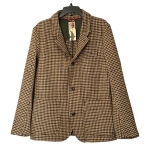 NWT Relwen Heritage Trap Wool Blazer in Guncheck Houndstooth Herringbone - Small